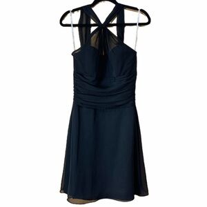 Belsoie Black Halter Holiday Dress